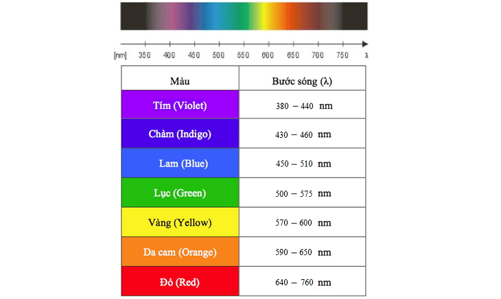 Các loại bước sóng