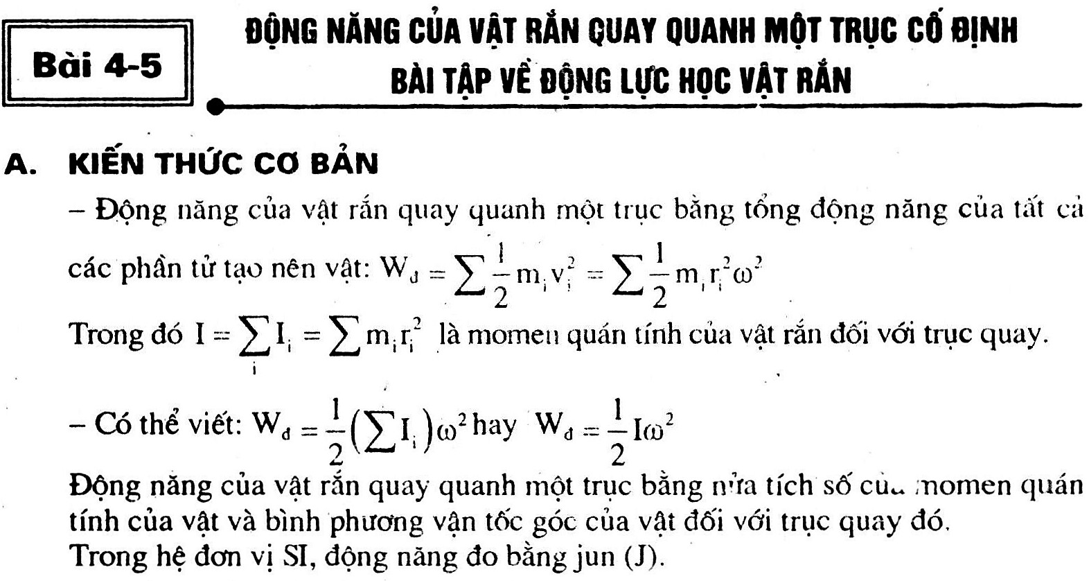 Động năng quay và các yếu tố