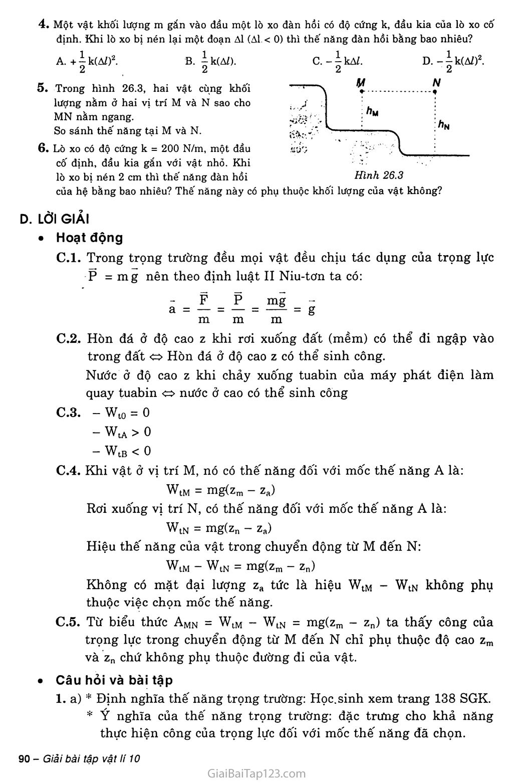 So sánh thế năng độ cao